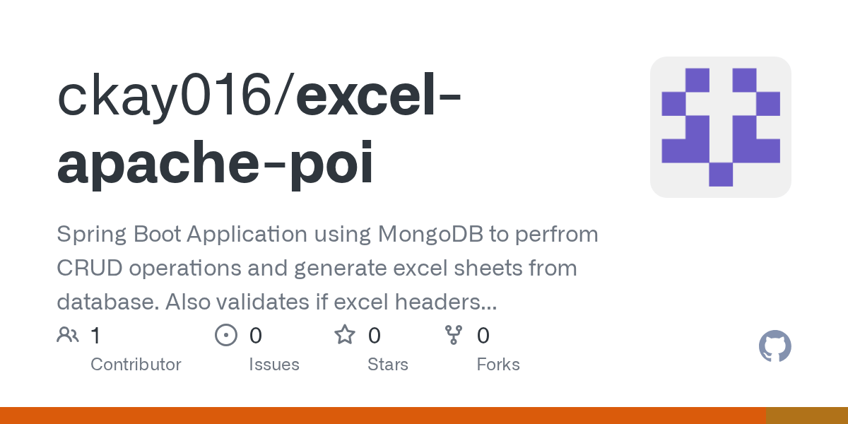 GitHub ckay016/excelapachepoi Spring Boot Application using MongoDB to perfrom CRUD