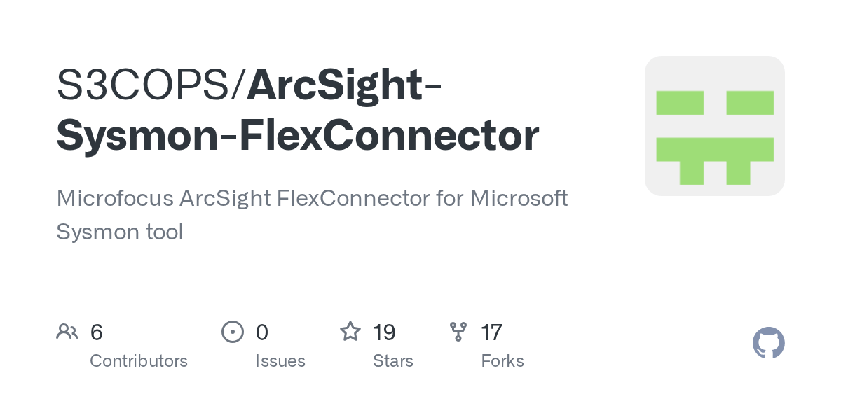 GitHub S3COPS/ArcSightSysmonFlexConnector Microfocus ArcSight