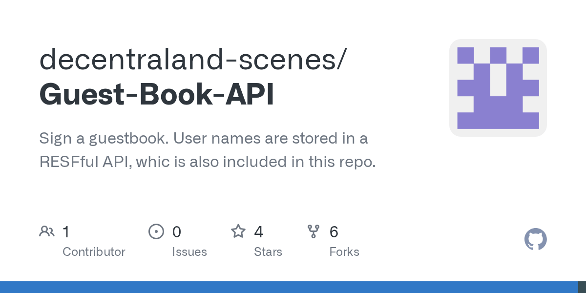 GitHub decentralandscenes/GuestBookAPI Sign a