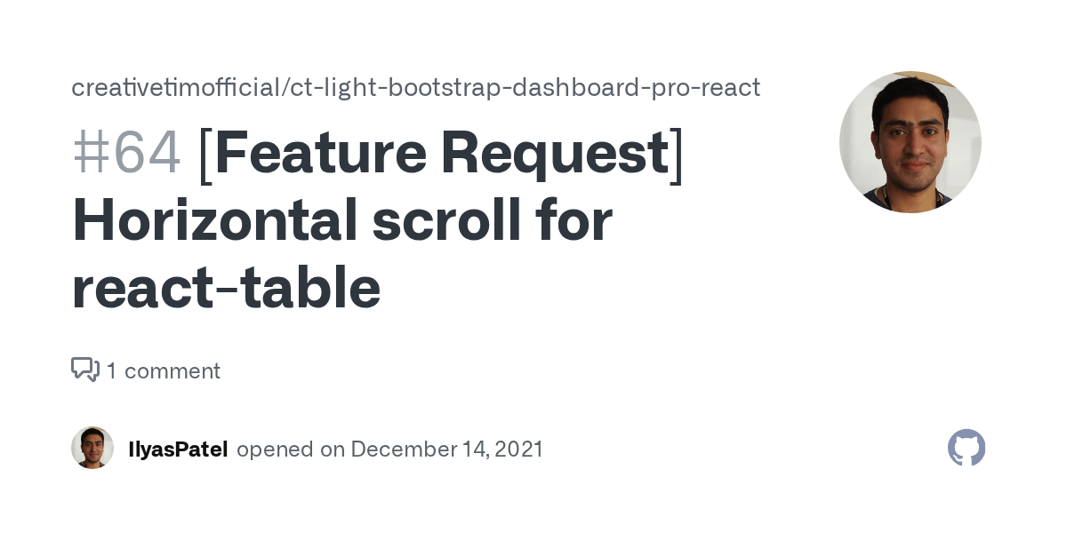 [Feature Request] Horizontal scroll for reacttable · Issue 64