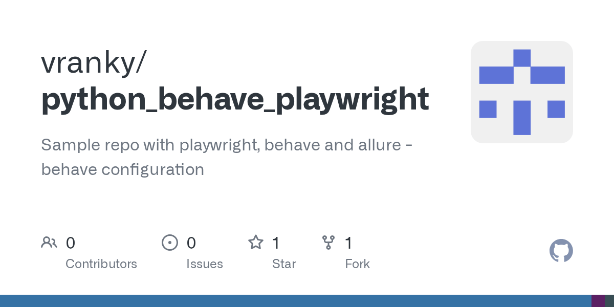 GitHub vranky/python_behave_playwright Sample repo with playwright