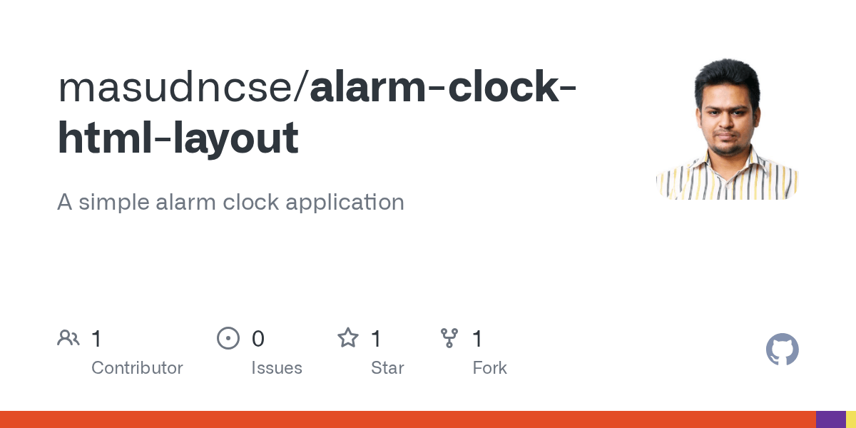 GitHub masudncse/alarmclockhtmllayout A simple alarm clock