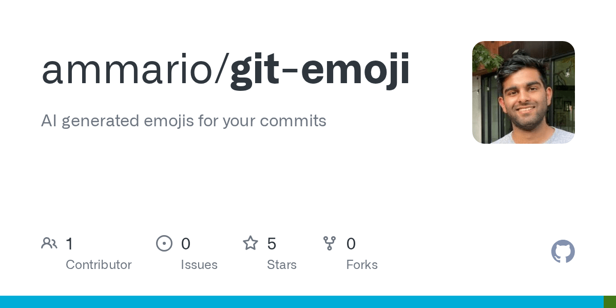 GitHub ammario/gitemoji AI generated emojis for your commits
