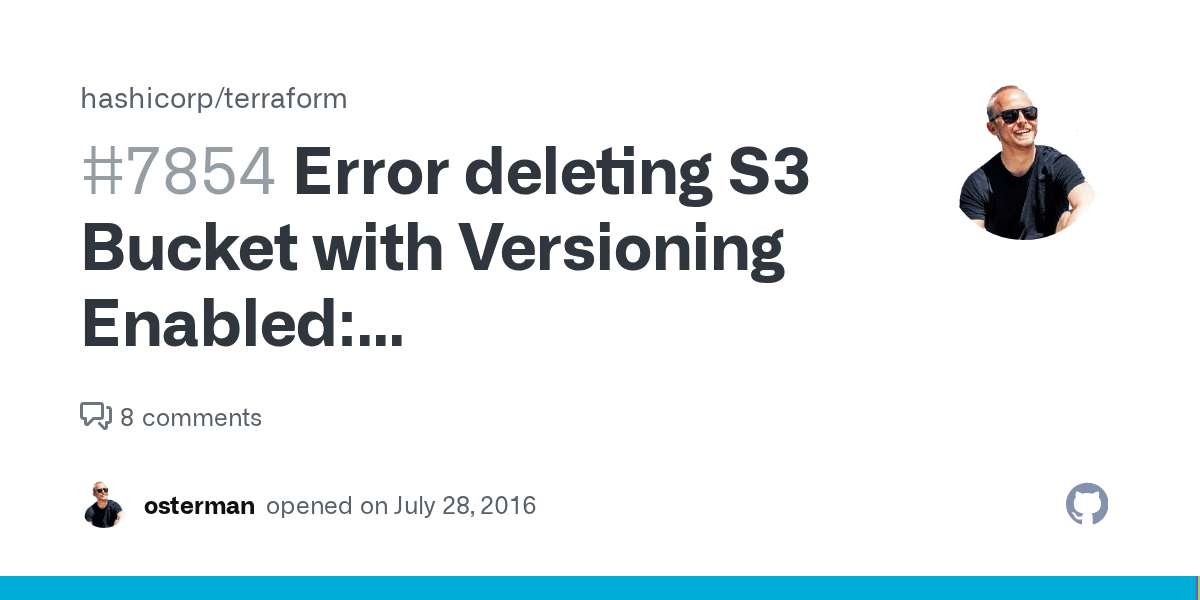 Error deleting S3 Bucket with Versioning Enabled BucketNotEmpty