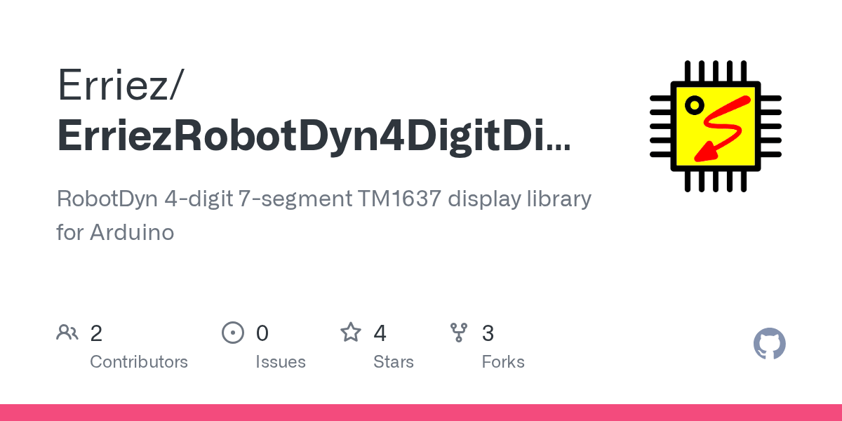 GitHub Erriez/ErriezRobotDyn4DigitDisplay RobotDyn 4digit 7segment