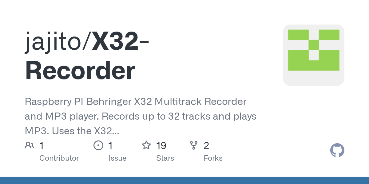 GitHub jajito/X32Recorder Raspberry PI Behringer X32 Multitrack