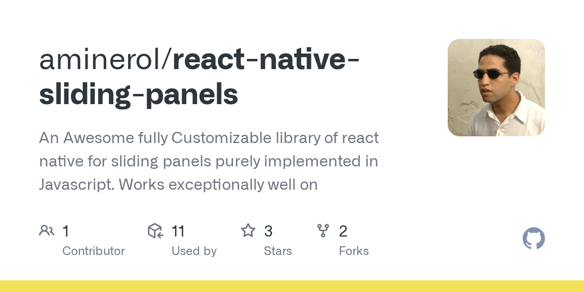 GitHub aminerol/reactnativeslidingpanels An Awesome fully