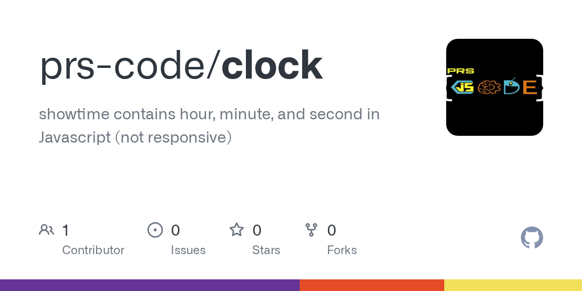 GitHub prscode/clock showtime contains hour, minute, and second in