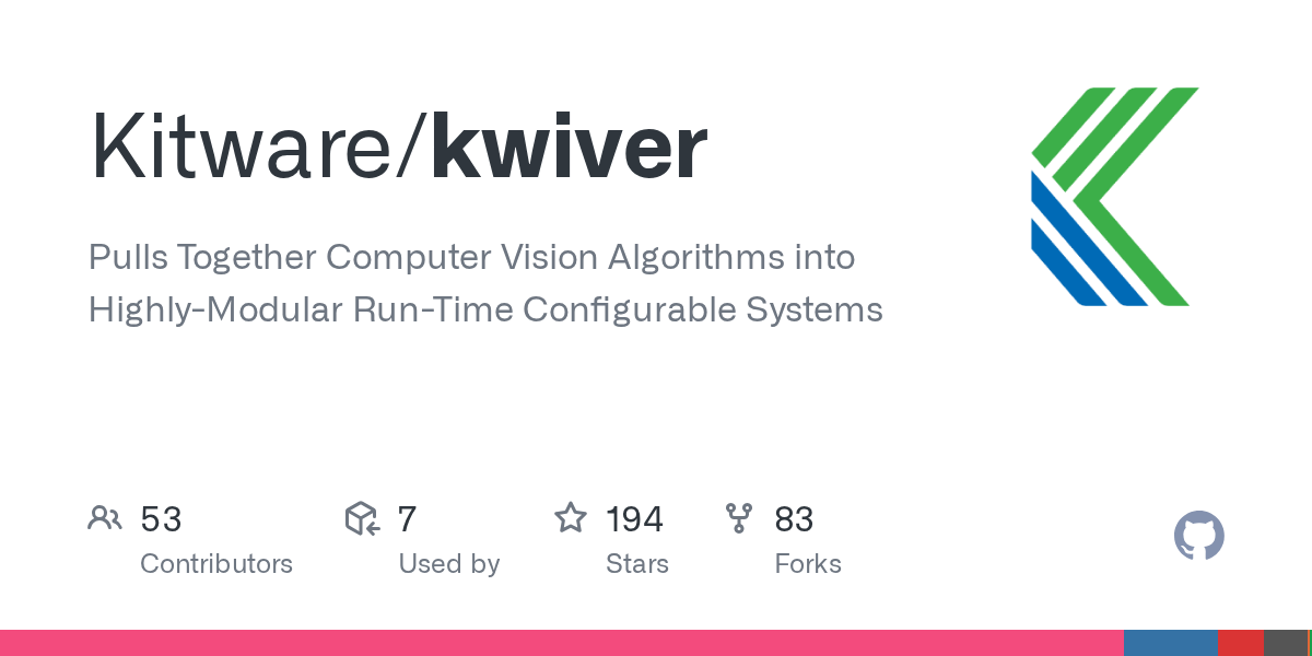 GitHub Kitware/kwiver Pulls Together Computer Vision Algorithms into