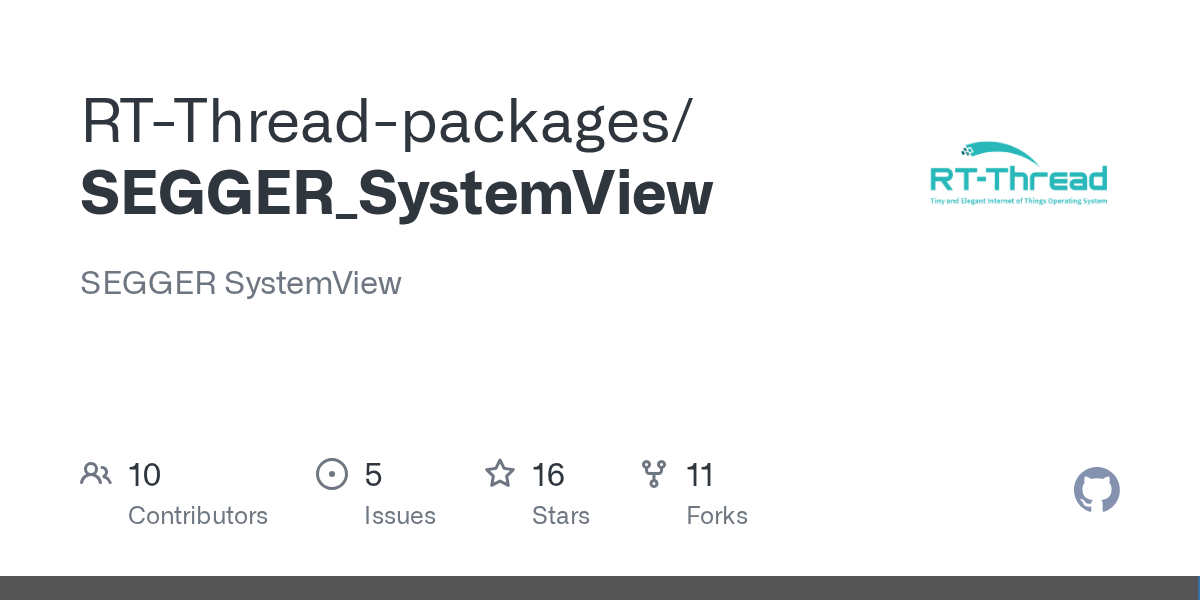 GitHub - RT-Thread-packages/SEGGER_SystemView: SEGGER SystemView