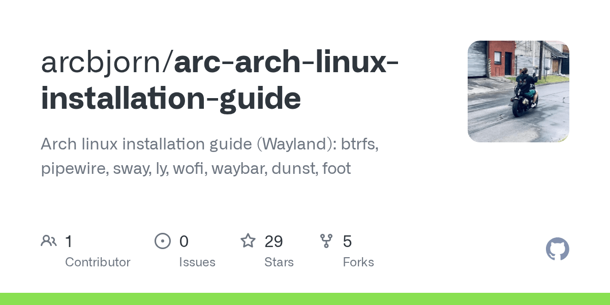 GitHub arcbjorn/arcarchlinuxinstallationguide Arch linux