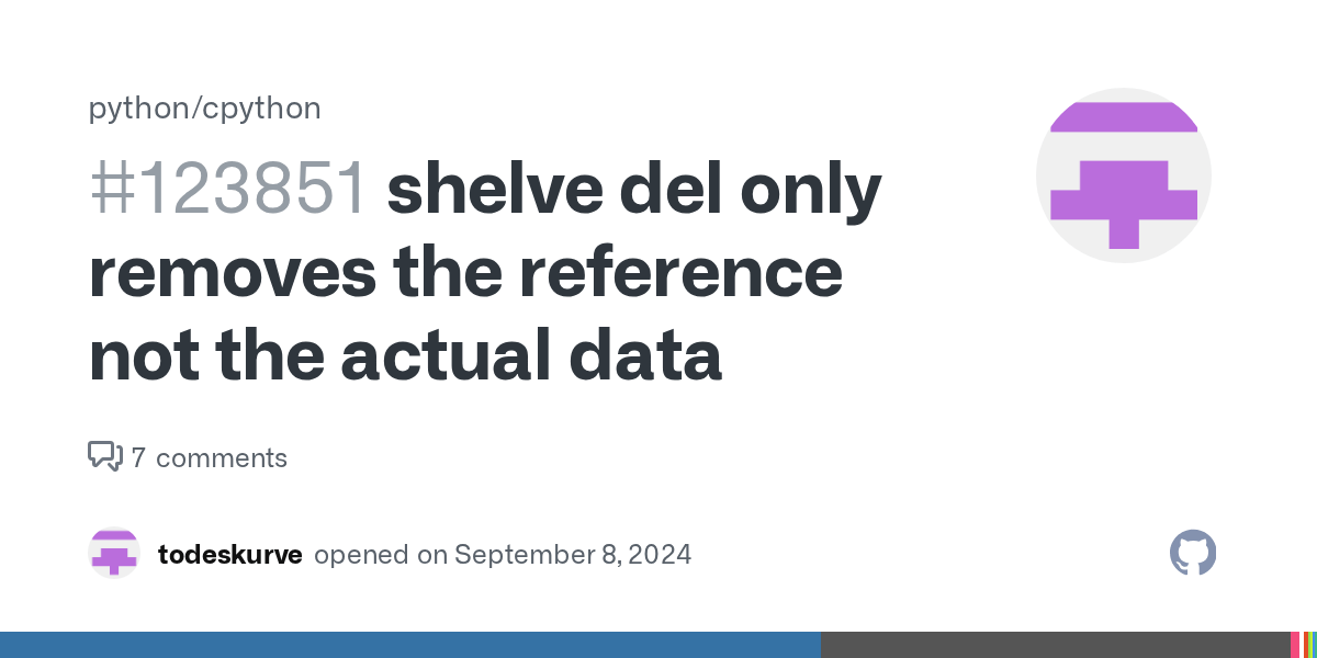 shelve del only removes the reference not the actual data · Issue