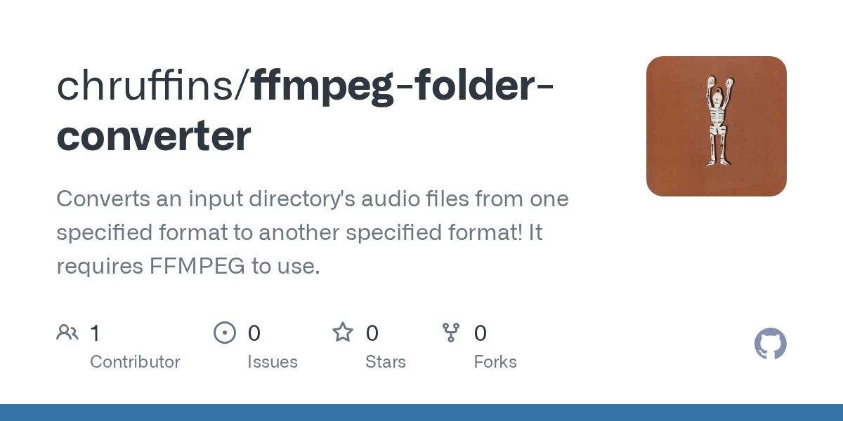 GitHub chruffins/ffmpegfolderconverter Converts an input directory