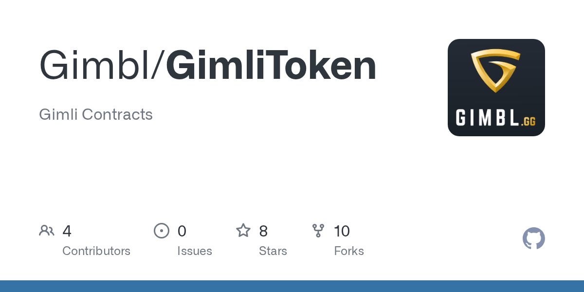 GitHub Gimbl/GimliToken Gimli Contracts