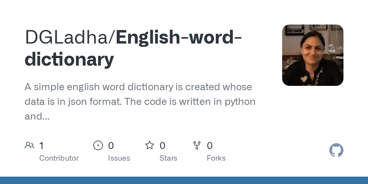 GitHub DGLadha/Englishworddictionary A simple english word