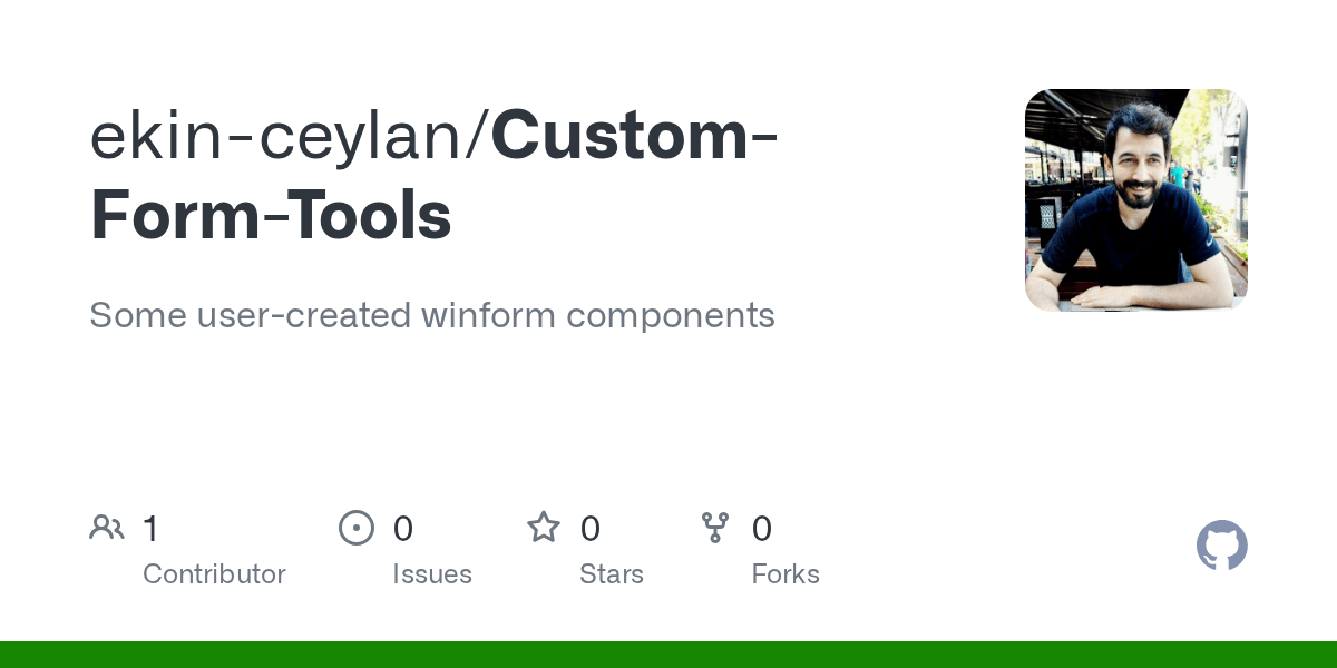 GitHub ekinceylan/CustomFormTools Some usercreated winform