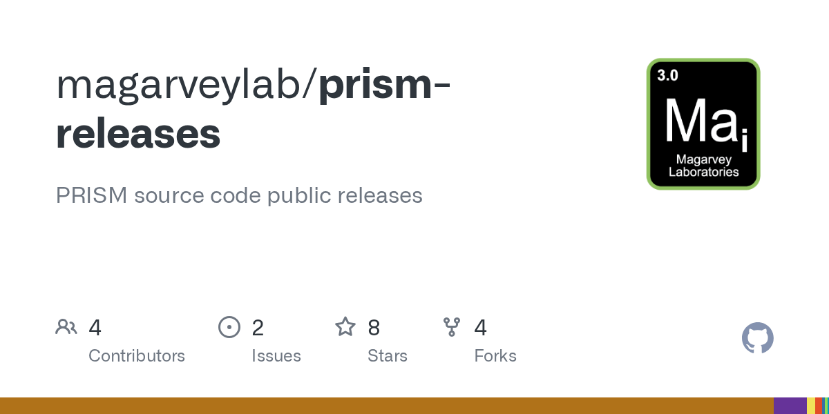 GitHub magarveylab/prismreleases PRISM source code public releases