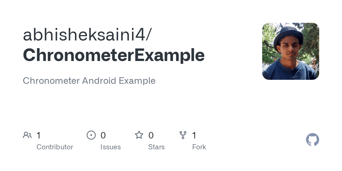 GitHub abhisheksaini4/ChronometerExample Chronometer Android Example