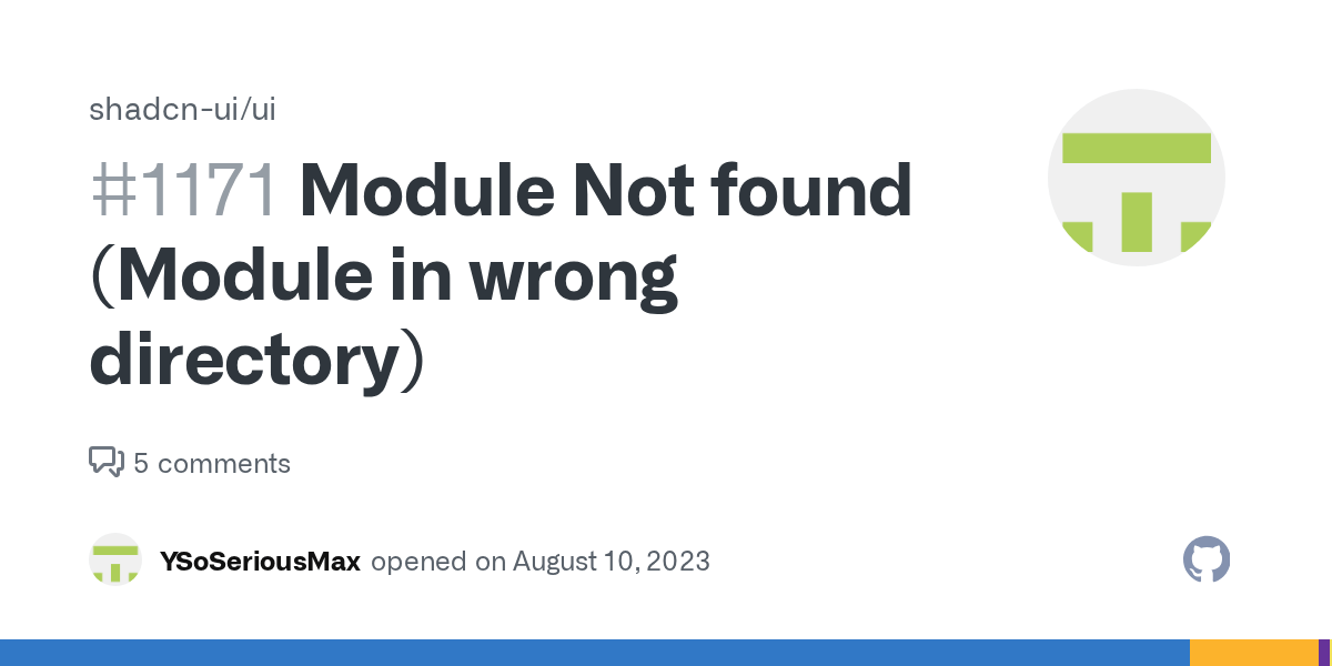 Module Not found (Module in wrong directory) · Issue 1171 · shadcnui
