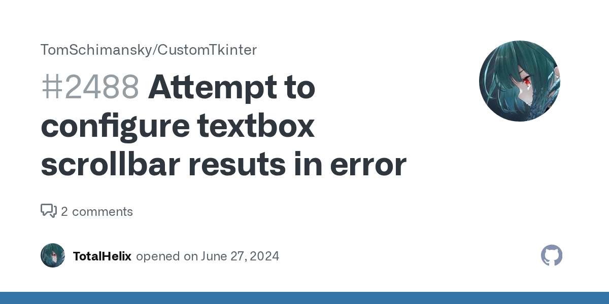 Attempt to configure textbox scrollbar resuts in error · Issue 2488