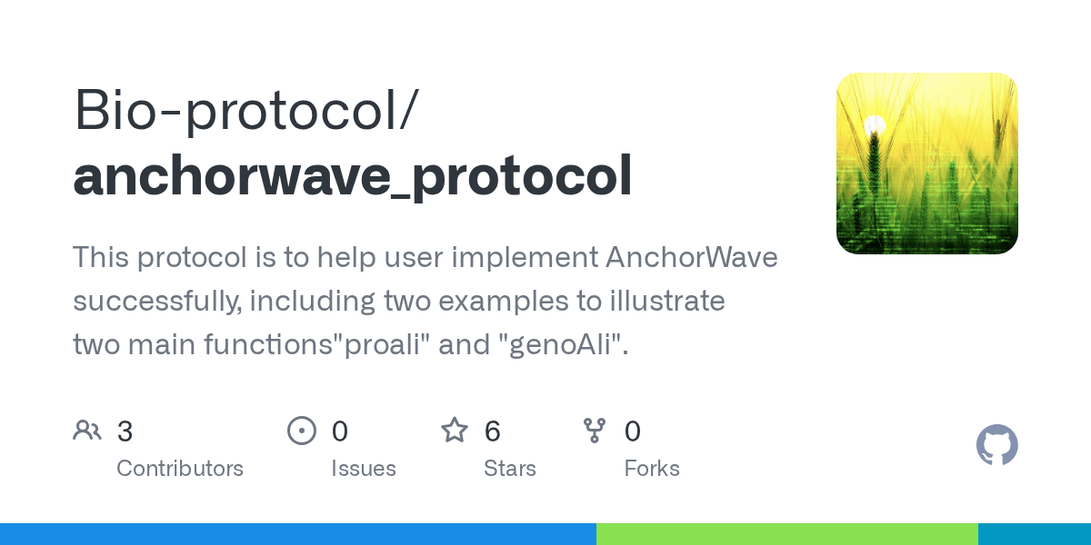GitHub Bioprotocol/anchorwave_protocol This protocol is to help