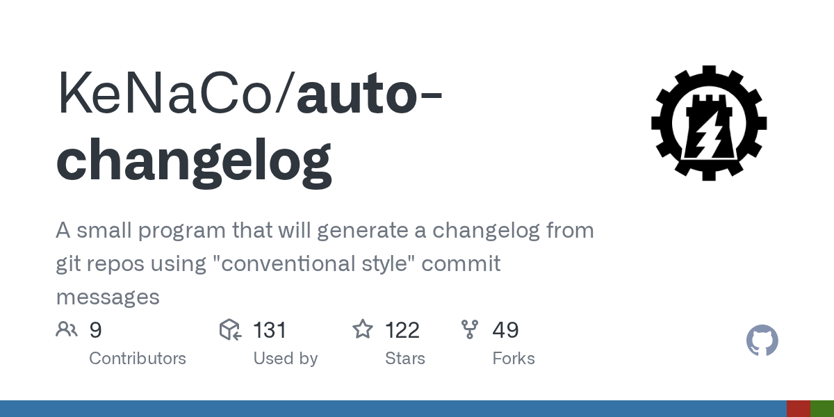 GitHub KeNaCo/autochangelog A small program that will generate a