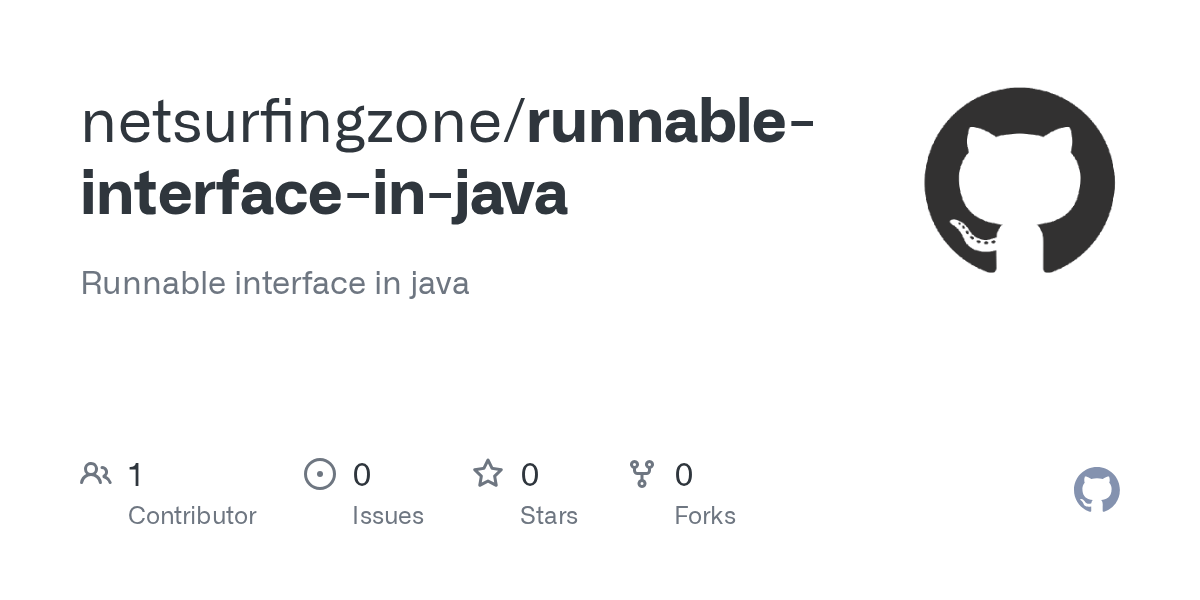 GitHub netsurfingzone/runnableinterfaceinjava Runnable interface
