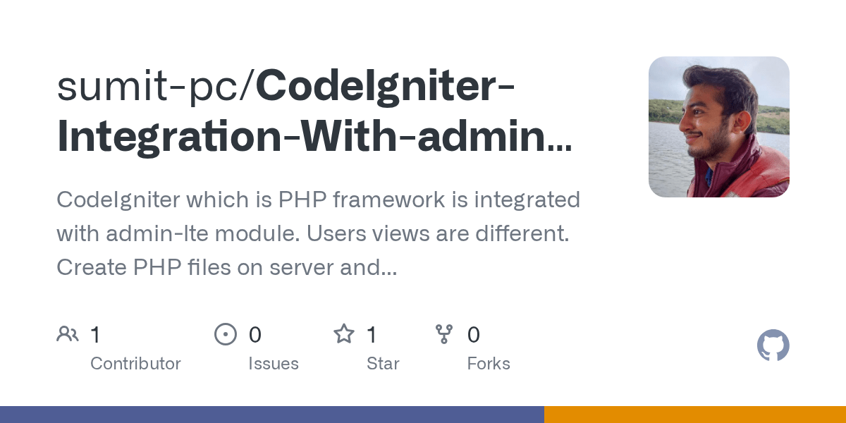GitHub sumitpc/CodeIgniterIntegrationWithadminLTE CodeIgniter