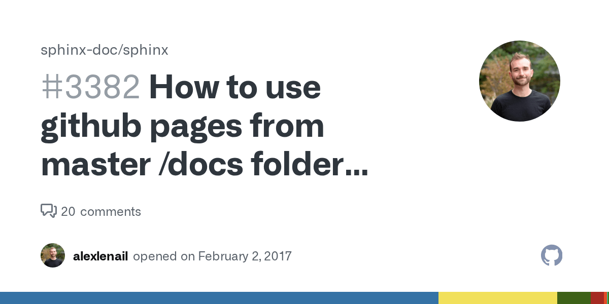How to use github pages from master /docs folder elegantly with sphinx · Issue 3382 · sphinx