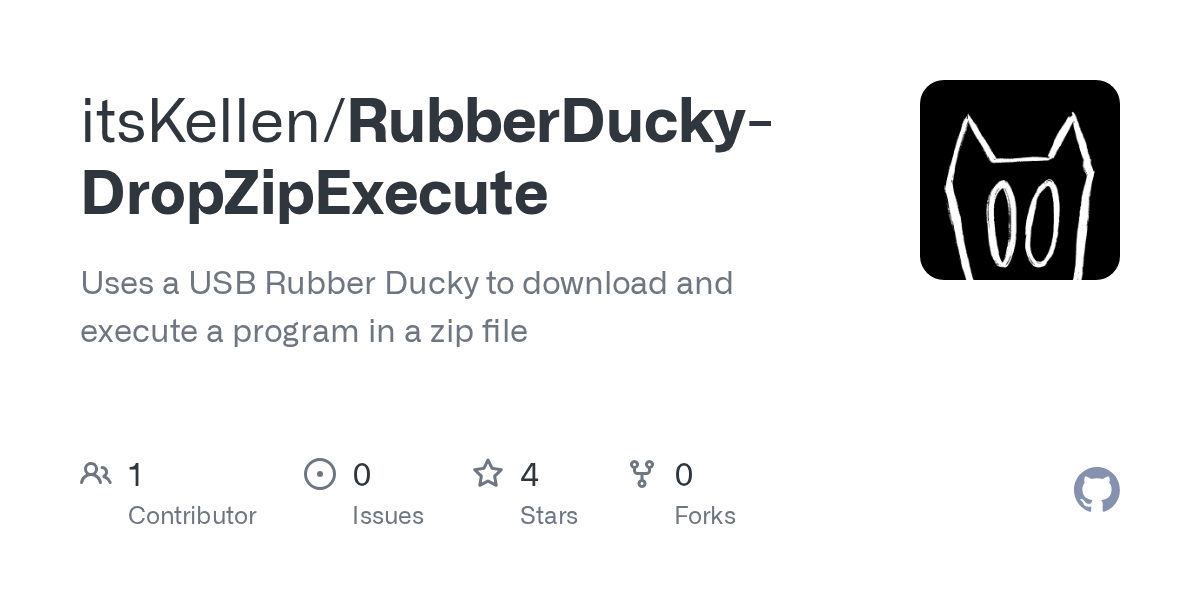 GitHub Lumengit/RubberDuckyDropZipExecute Uses a USB Rubber Ducky