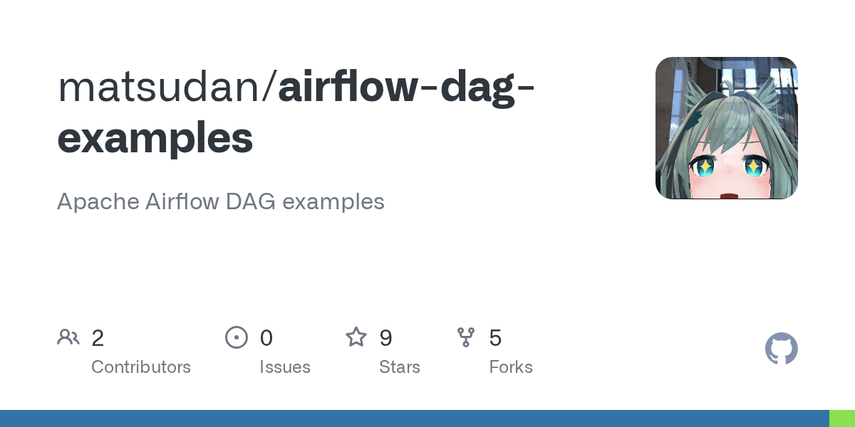 GitHub matsudan/airflowdagexamples Apache Airflow DAG examples