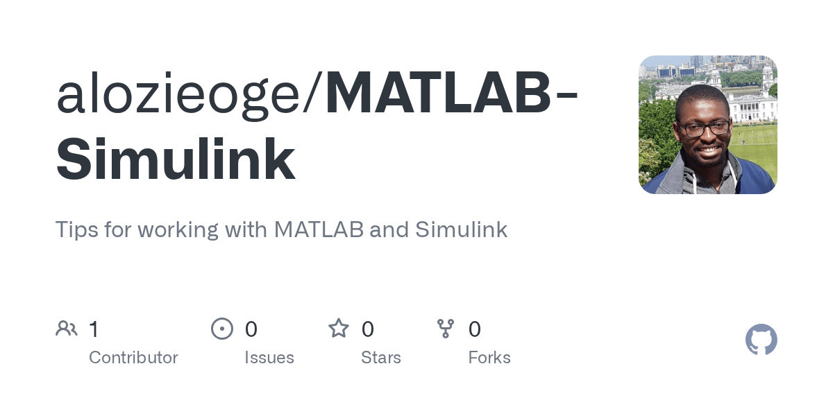 GitHub alozieoge/MATLABSimulink Tips for working with MATLAB and