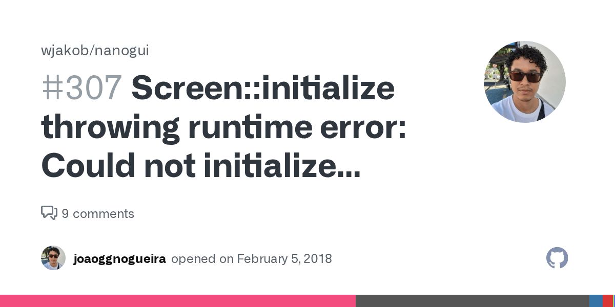 Screeninitialize throwing runtime error Could not initialize GLAD
