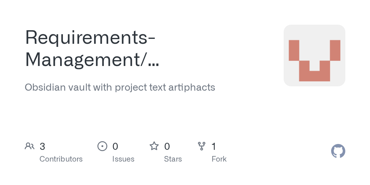 GitHub RequirementsManagement/Reqsysmandocuments Obsidian vault
