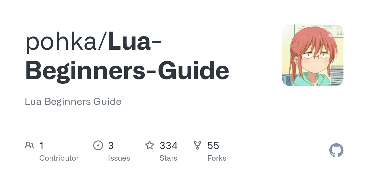 GitHub pohka/LuaBeginnersGuide Lua Beginners Guide