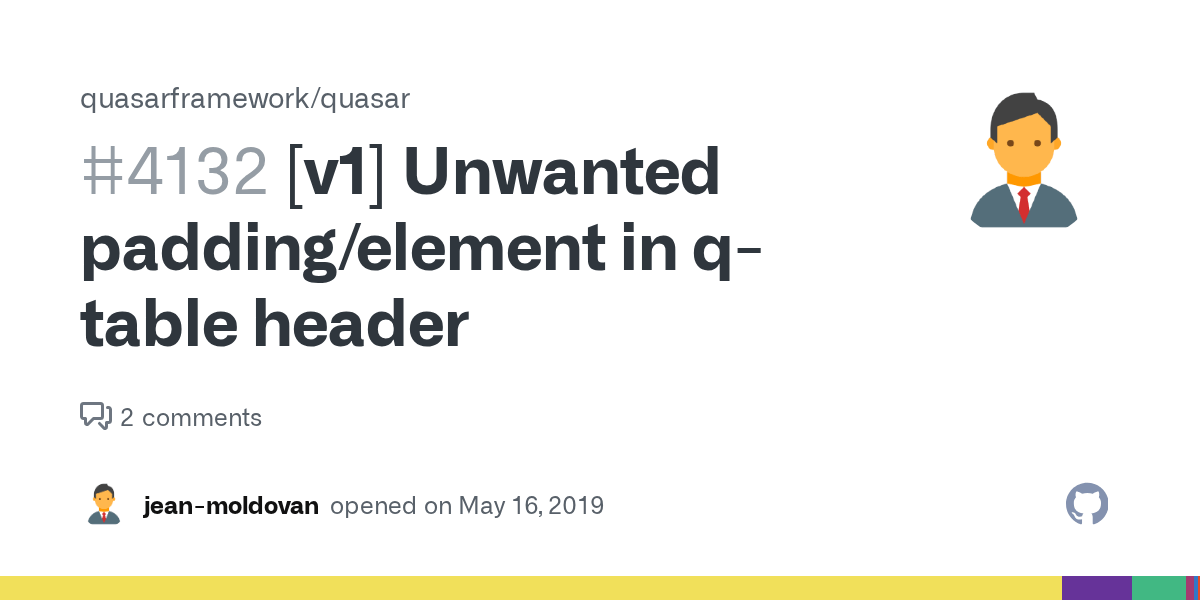 [v1] Unwanted padding/element in qtable header · Issue 4132