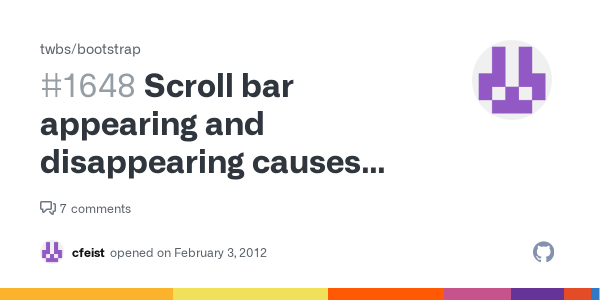 Scroll bar appearing and disappearing causes navbar and page contents