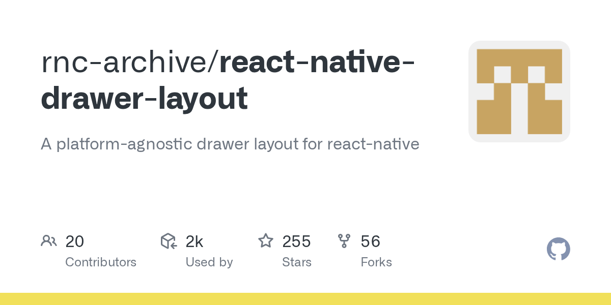 GitHub rncarchive/reactnativedrawerlayout A platformagnostic drawer layout for reactnative