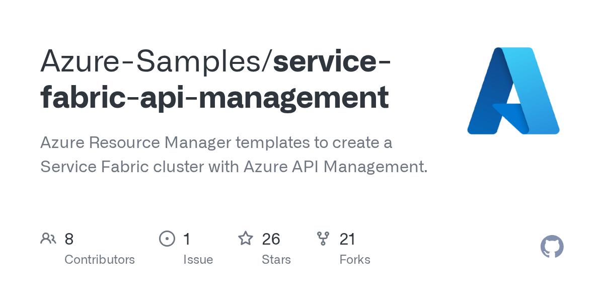 GitHub AzureSamples/servicefabricapimanagement Azure Resource