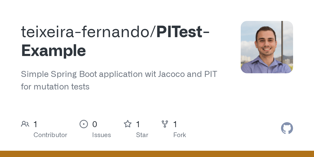 GitHub teixeirafernando/PITestExample Simple Spring Boot