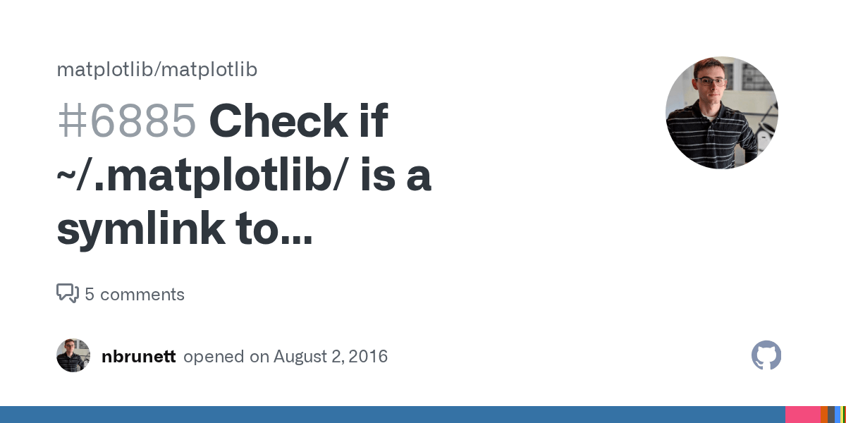 Check if /.matplotlib/ is a symlink to /.config/matplotlib/ · Issue