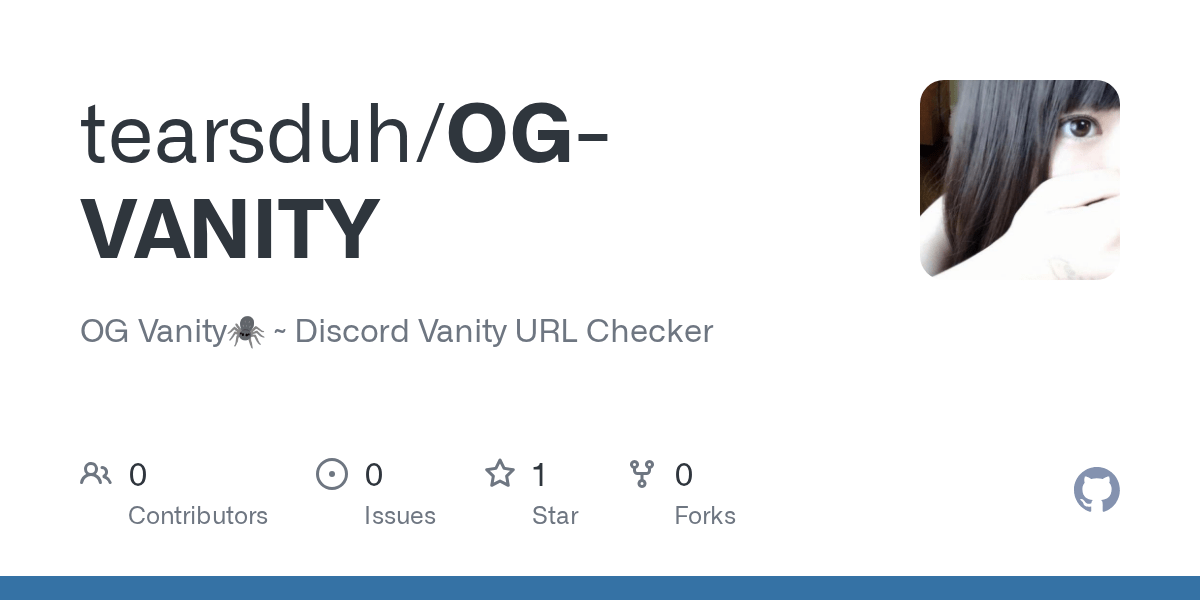 GitHub tearsduh/OGVANITY OG Vanity🕷️ Discord Vanity URL Checker