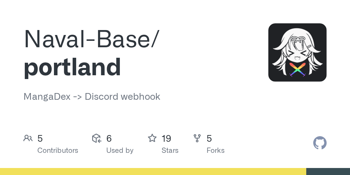 GitHub NavalBase/portland MangaDex > Discord webhook