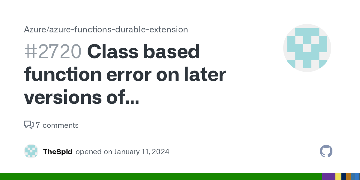 Class based function error on later versions of Worker.Extensions