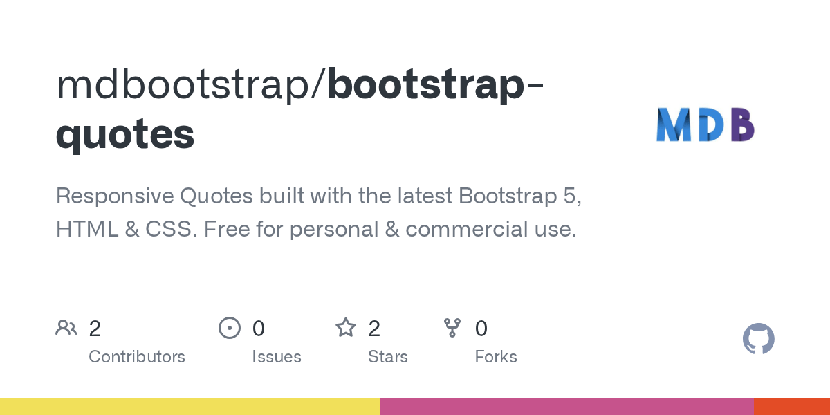 GitHub mdbootstrap/bootstrapquotes Responsive Quotes built with the