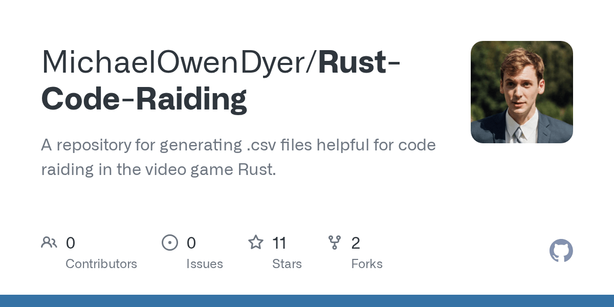 RustCodeRaiding/codes.csv at master · FreshLlamanade/RustCode