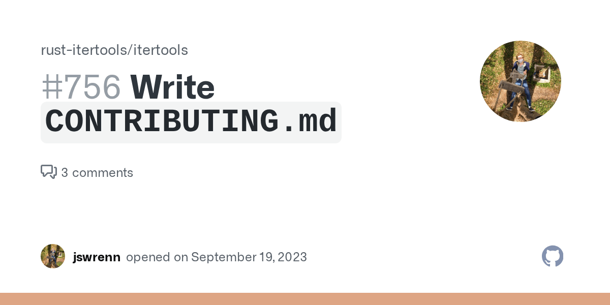 Write `CONTRIBUTING.md` · Issue 756 · rustitertools/itertools · GitHub