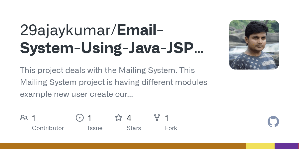 GitHub 29ajaykumar/EmailSystemUsingJavaJSPServletMySql This