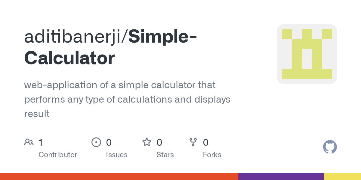 GitHub aditibanerji/SimpleCalculator webapplication of a simple
