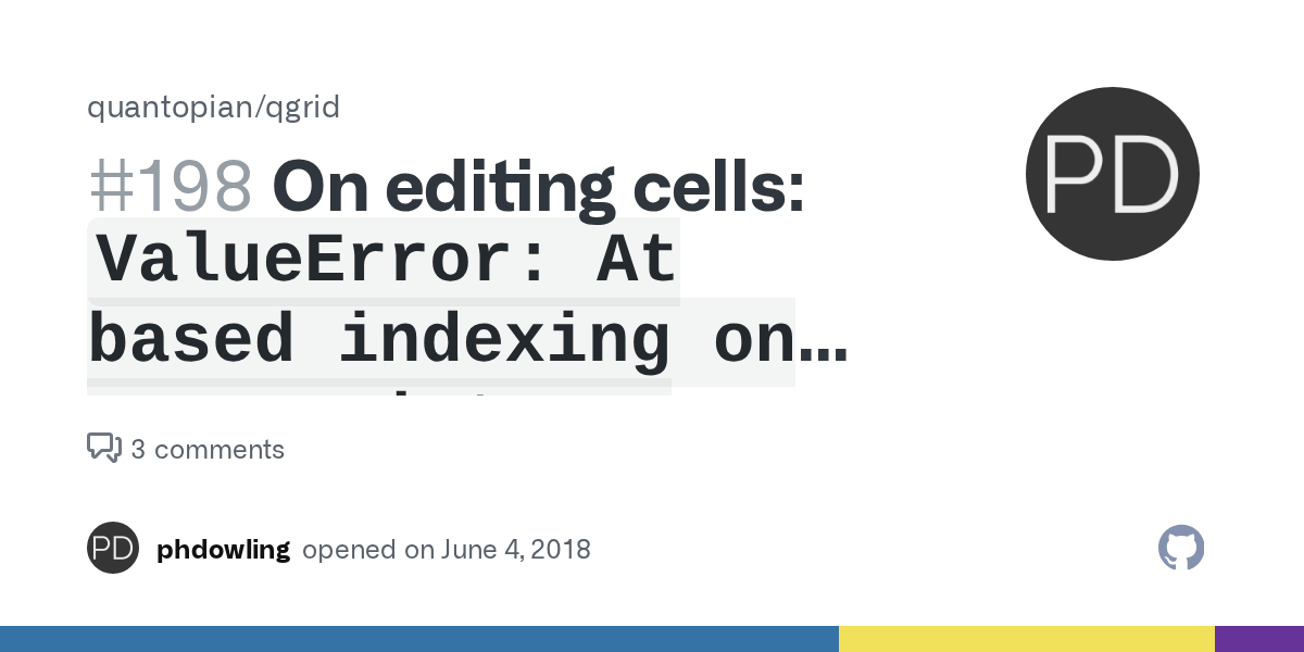 On editing cells `ValueError At based indexing on an noninteger